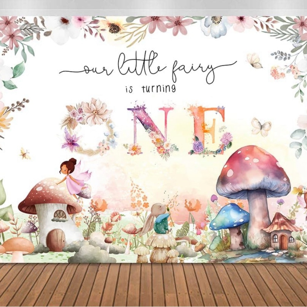 Fairy first birthday banner. 8x10ft